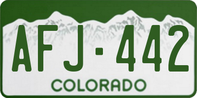 CO license plate AFJ442