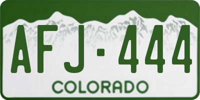 CO license plate AFJ444