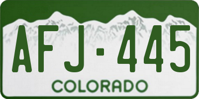 CO license plate AFJ445
