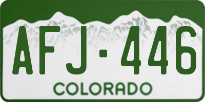 CO license plate AFJ446