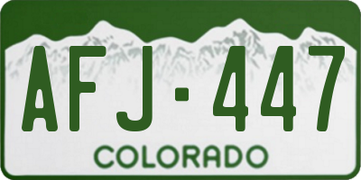 CO license plate AFJ447