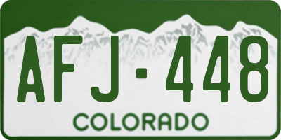 CO license plate AFJ448