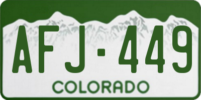 CO license plate AFJ449