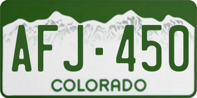 CO license plate AFJ450