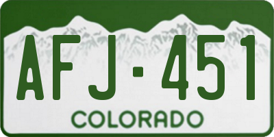 CO license plate AFJ451