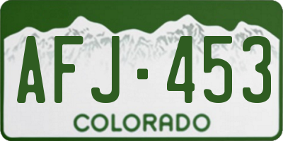 CO license plate AFJ453