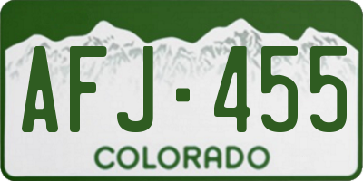 CO license plate AFJ455