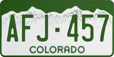 CO license plate AFJ457