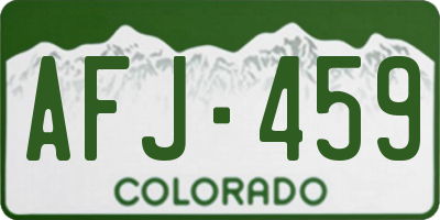 CO license plate AFJ459