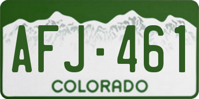 CO license plate AFJ461