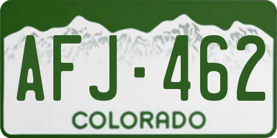 CO license plate AFJ462