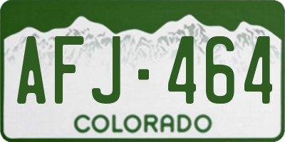 CO license plate AFJ464