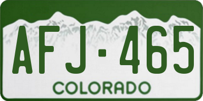 CO license plate AFJ465