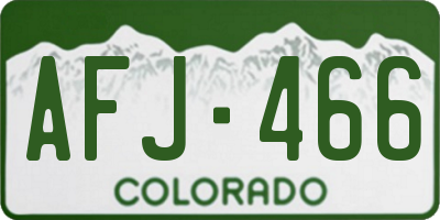CO license plate AFJ466