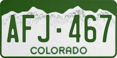 CO license plate AFJ467