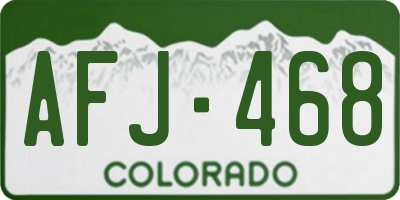 CO license plate AFJ468