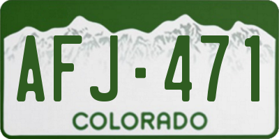 CO license plate AFJ471