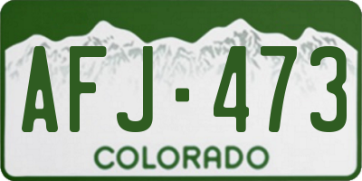 CO license plate AFJ473