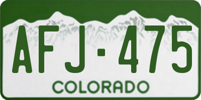 CO license plate AFJ475