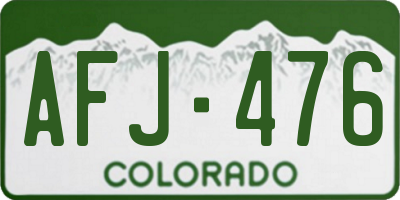 CO license plate AFJ476