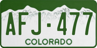 CO license plate AFJ477