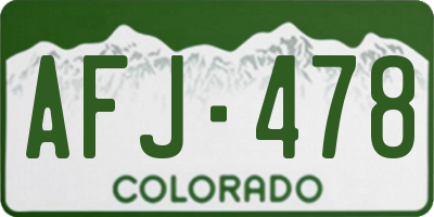 CO license plate AFJ478