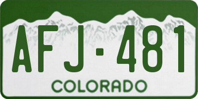CO license plate AFJ481