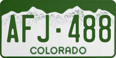 CO license plate AFJ488
