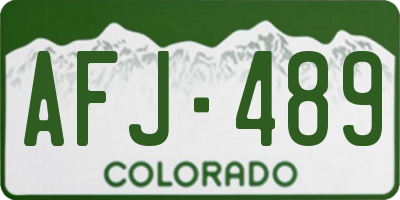 CO license plate AFJ489