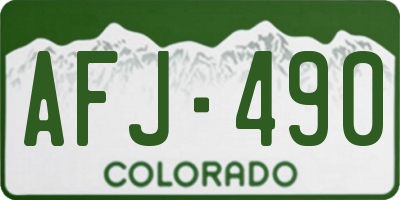 CO license plate AFJ490