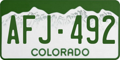 CO license plate AFJ492