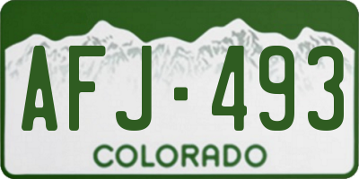 CO license plate AFJ493