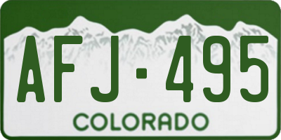 CO license plate AFJ495