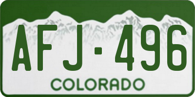 CO license plate AFJ496