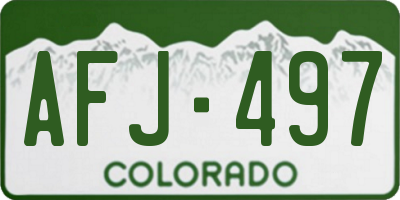 CO license plate AFJ497