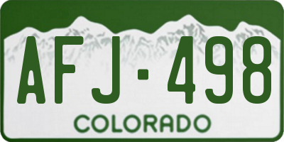 CO license plate AFJ498