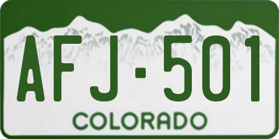 CO license plate AFJ501