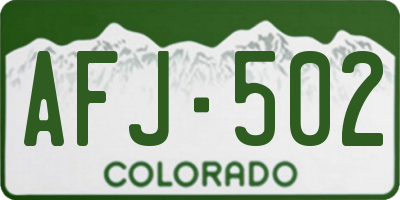 CO license plate AFJ502