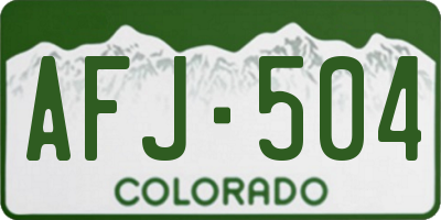 CO license plate AFJ504