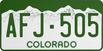 CO license plate AFJ505