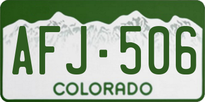 CO license plate AFJ506