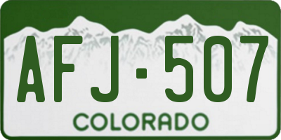 CO license plate AFJ507