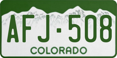 CO license plate AFJ508