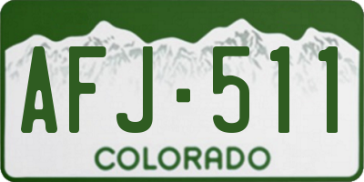 CO license plate AFJ511