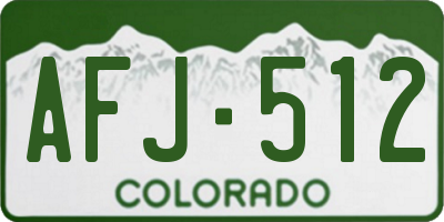 CO license plate AFJ512