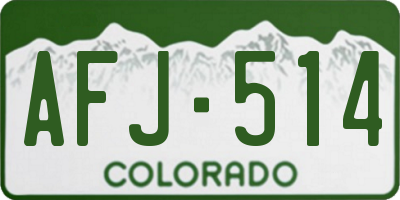 CO license plate AFJ514