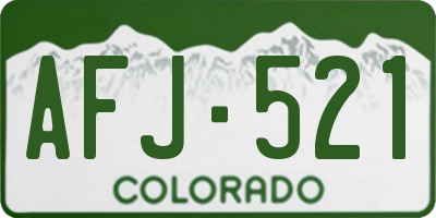 CO license plate AFJ521