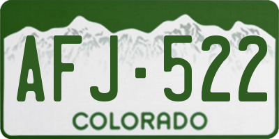 CO license plate AFJ522