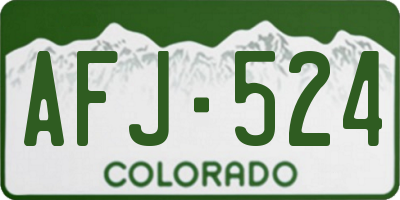 CO license plate AFJ524