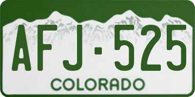 CO license plate AFJ525